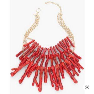 Chico's Gianna Coral Bib Necklace
